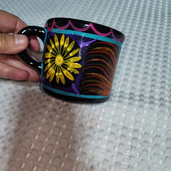 VILLAGE CARRIBEAN MADE CLAY FIRED COFFEE MUG - Picture 1 of 5
